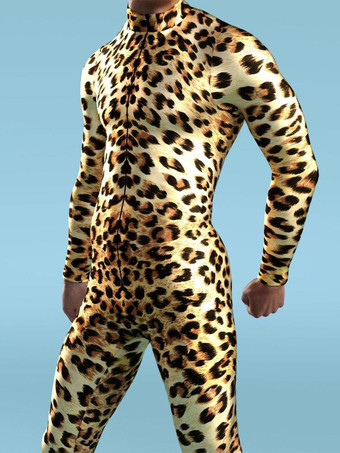 ブラウンカモフラージ全身タイツ ハロウィン 大人用全身タイツ 動物ロボット 3Dプリント ライクラ スパンデックス セクシーコスチューム