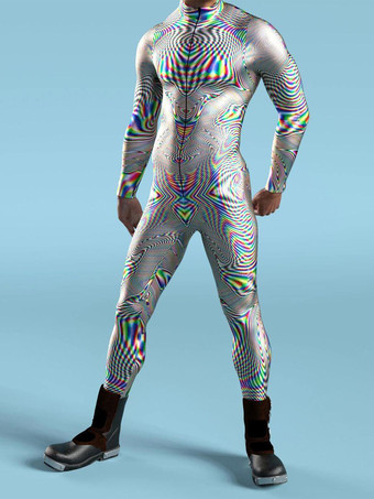 カモフラージ全身タイツ ハロウィン 大人用全身タイツ 動物ロボット 3Dプリント ライクラ スパンデックス セクシーコスチューム