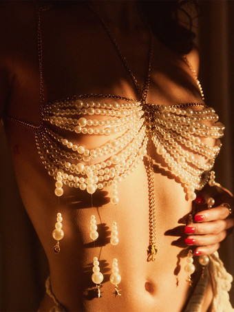 パール ボディチェーン セクシー クラブ チョーカー トップ レディース 2025