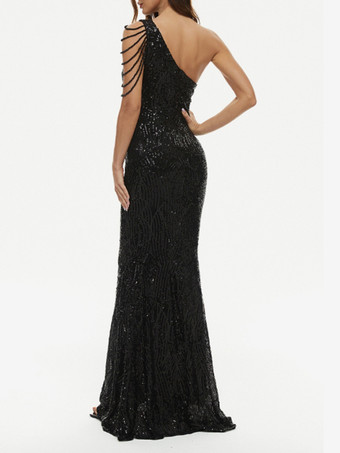 スパンコール マーメイド ガウン ワンショルダー フォーマル パーティー ロングドレス レディース 2025