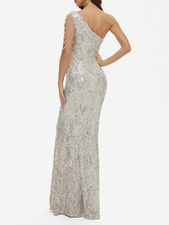 スパンコール マーメイド ガウン ワンショルダー フォーマル パーティー ロングドレス レディース 2025