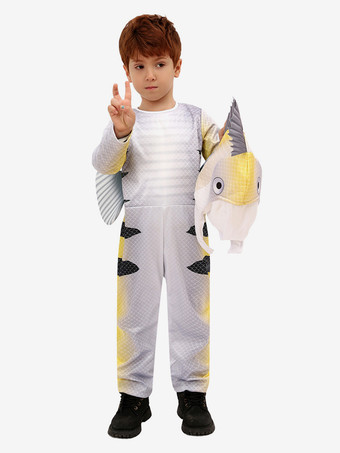 子供用フランダーコスチューム ホワイト ハロウィン カービナル ジャンプスーツと帽子セット