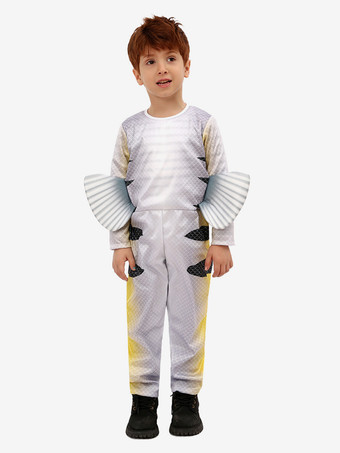 子供用フランダーコスチューム ホワイト ハロウィン カービナル ジャンプスーツと帽子セット