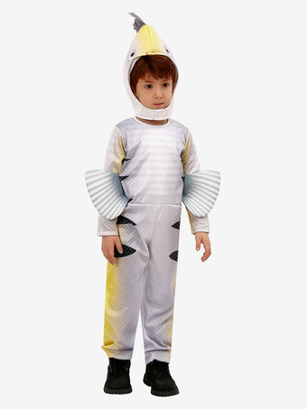 子供用フランダーコスチューム ホワイト ハロウィン カービナル ジャンプスーツと帽子セット