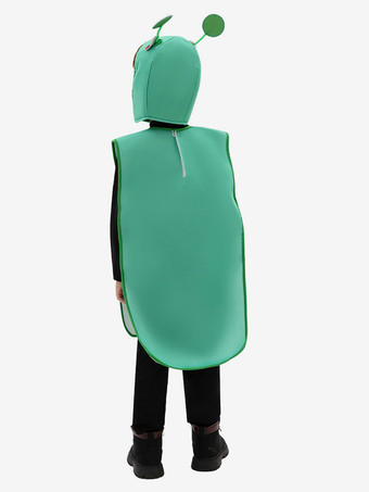 子供用キャタピラーコスチューム グリーン昆虫ポリエステルトップと帽子セット