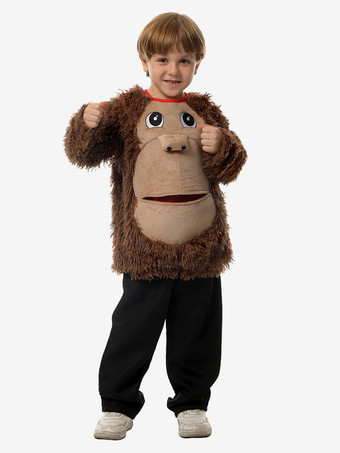 子供用オランウータン動物コスチューム ディープブラウン 動物ポリエステルトップ