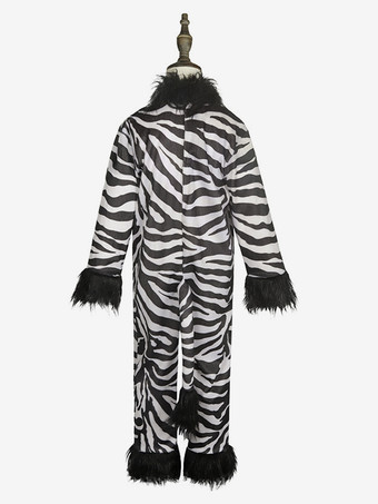 子供用ゼブラ着ぐるみパジャマワンジー動物プリントコスチューム