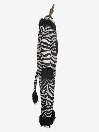 子供用ゼブラ着ぐるみパジャマワンジー動物プリントコスチューム