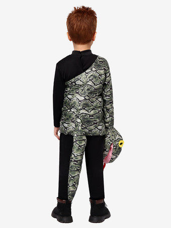 ハロウィン用子供用ヘビコスチューム カービナルトップとジャンプスーツ