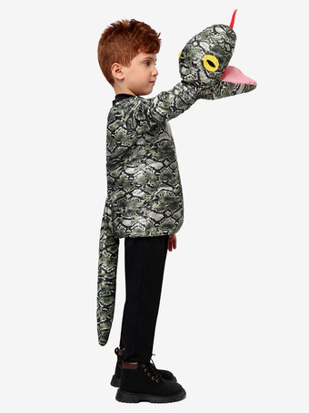 ハロウィン用子供用ヘビコスチューム カービナルトップとジャンプスーツ