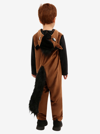 子供用馬ジャンプスーツコスチューム ブラウン ポリエステル パジャマ