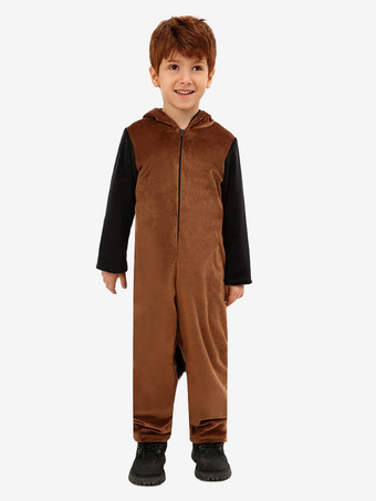 子供用馬ジャンプスーツコスチューム ブラウン ポリエステル パジャマ