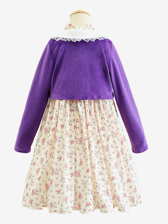 女の子用老婦人コスチューム パープル ハロウィン カービナルコスチュームセット