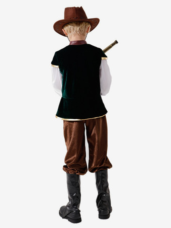 ハロウィン 子供用海賊コスチューム コーヒーブラウン ハロウィン カービナル 子供用 ポリエステル セット