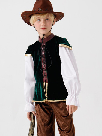 ハロウィン 子供用海賊コスチューム コーヒーブラウン ハロウィン カービナル 子供用 ポリエステル セット