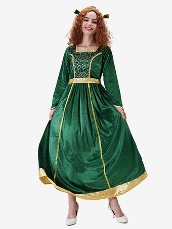 グリーン 大人用プリンセス グリーン レトロ コスチューム ベロア 18世紀コスチューム