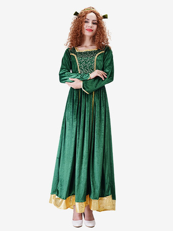 大人用プリンセス グリーン レトロ コスチューム ベロア 18世紀コスチューム