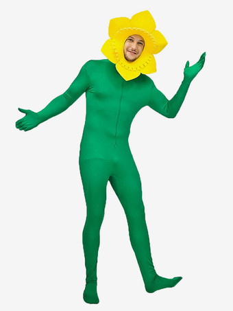 大人用ハロウィンカーニバル面白いコスチュームひまわりジャンプスーツ