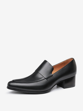 メンズ スリッポン ローファー モダン ポインテッドトゥ 牛革 ドレスシューズ