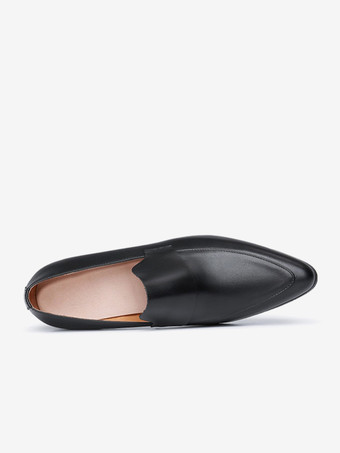 メンズ スリッポン ローファー モダン ポインテッドトゥ 牛革 ドレスシューズ