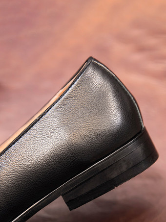 メンズ モンクローファー ブラックシューズ フロントバックル ポインテッドトゥ 牛革ローファーシューズ