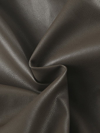 Brown Faux Leather Two Piece Co-ord Set Oversized Jacket And Shorts Spring Outfit For Women 2025