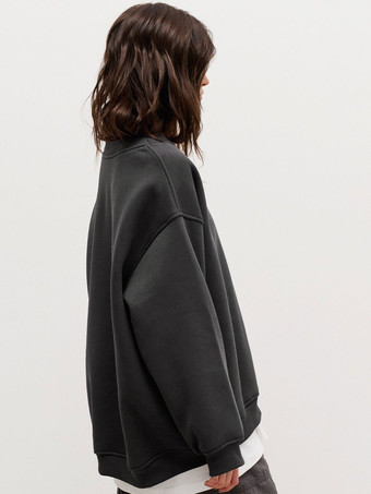 オーバーサイズ クルーネック スウェットシャツ 春 カジュアル トップス レディース 2025