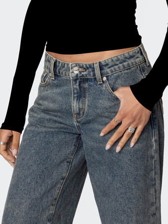 ヒョウ柄ハートバギージーンズ Y2K ローライズ ワイドレッグ デニムパンツ レディース 2026