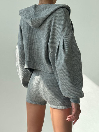 レディース フード付きジャケット、ノースリーブタンクトップ、ショートパンツ 3点セット 春カジュアルコーデ 2025