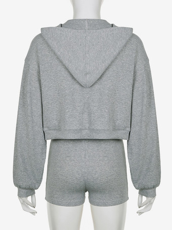 レディース フード付きジャケット、ノースリーブタンクトップ、ショートパンツ 3点セット 春カジュアルコーデ 2025