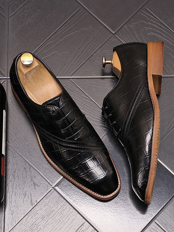 ブラック 男性用ドレスシューズ 高品質ラウンドトゥ PUレザー