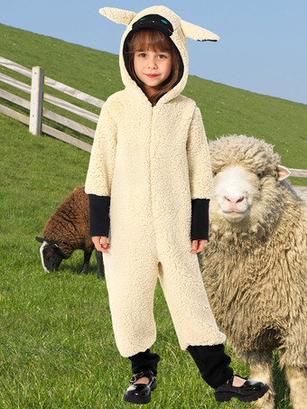 子供用羊着ぐるみワンジーパジャマ動物ポリエステルジャンプスーツ