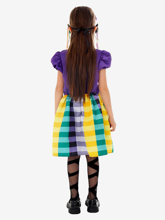 子供用マルディグラコスチュームドレスとマスクセット