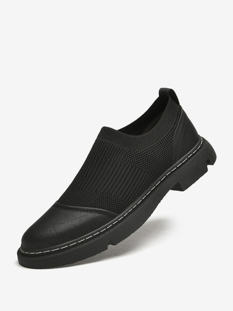 メンズカジュアルシューズ オリーブ牛革 ラウンドトゥ シックシューズ