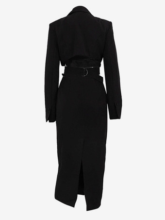 カットアウトブレザードレス 長袖 春 ミディドレス レディース 2025