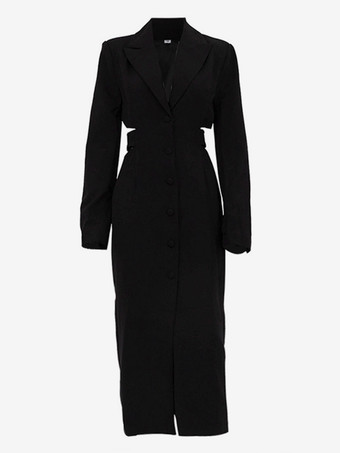 カットアウトブレザードレス 長袖 春 ミディドレス レディース 2025