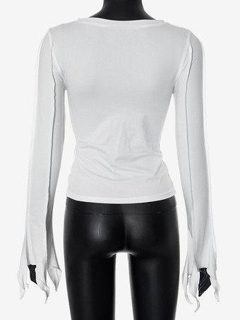 フレアスリーブ クロップトップ クルーネック 春 ベーシック Tシャツ レディース 2025