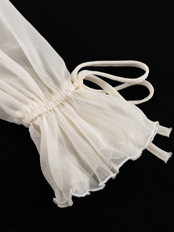 アプリコット フリル ドレス Vネック 長袖 ミニドレス レディース 2025