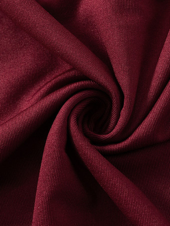 Robe moulante rouge vin à manches longues et mini-robe plissée pour femme 2025