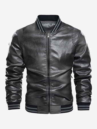 ブラック メンズ レザージャケット プラスサイズ グラデーション 軽量フリース 構造コート