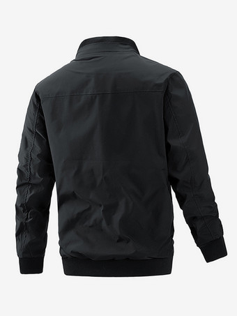 メンズジャケット ジップ開閉ポケット 長袖ボンバージャケット