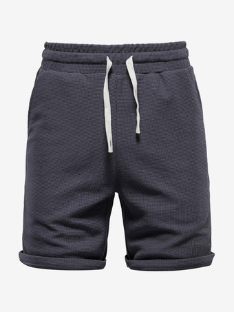 ダークグレー メンズ ショーツ ドローストリングウエスト 夏 ストリートウェア ショーツ