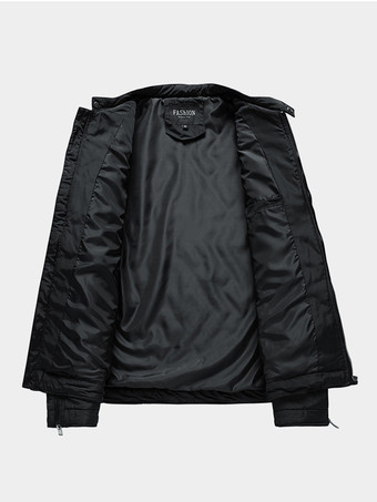 メンズ バイカー ジャケット カジュアル 長袖 ジップ コットン ダイヤモンド柄 ジャケット