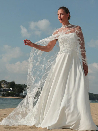 ウェディングベール 1層 花 レース レースアップリケエッジ ブライダルベール