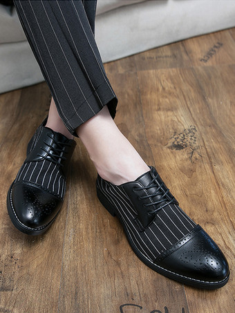 メンズドレスシューズ スタイリッシュなラウンドトゥ PUレザー