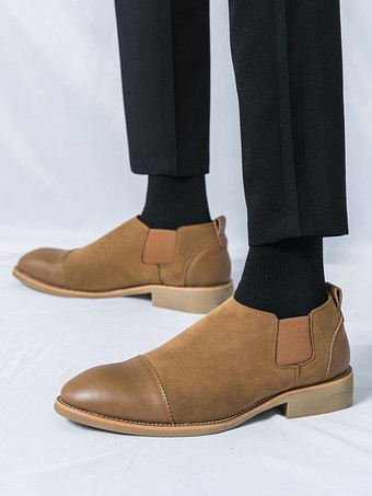 ブラウン靴 メンズシューズ ワークブーツ メンズブーツ PUレザー クラシック ブラック