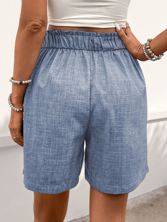 ライトスカイブルー女性用カジュアルショーツ 夏 ルーズボトム 2025