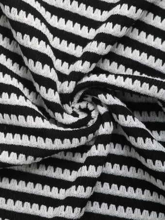 ストライプ柄ツーピースコーデセット ストラップクロップトップとスリットスカート 夏レディースコーデ 2025