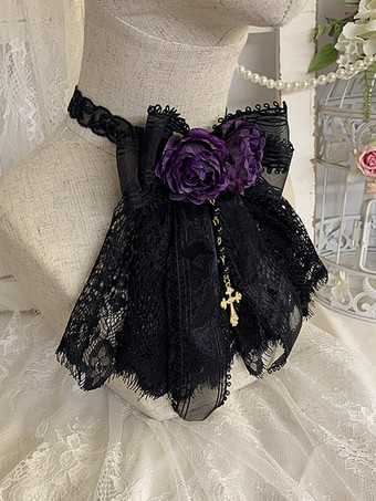 ゴシックロリータアクセサリー バーガンディチェーン 花 レースアクセサリー その他