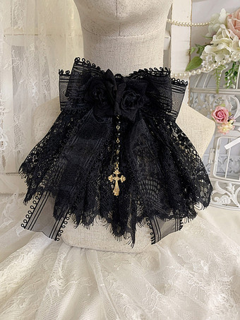 ゴシックロリータアクセサリー バーガンディチェーン 花 レースアクセサリー その他